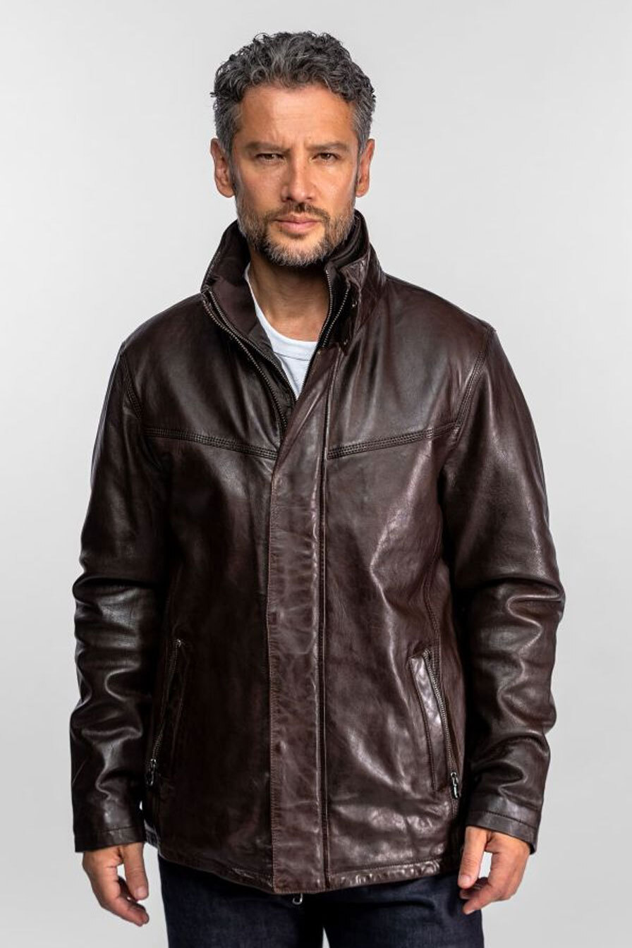 Vêtement en cuir Vestes & Trois Quart cuir marron