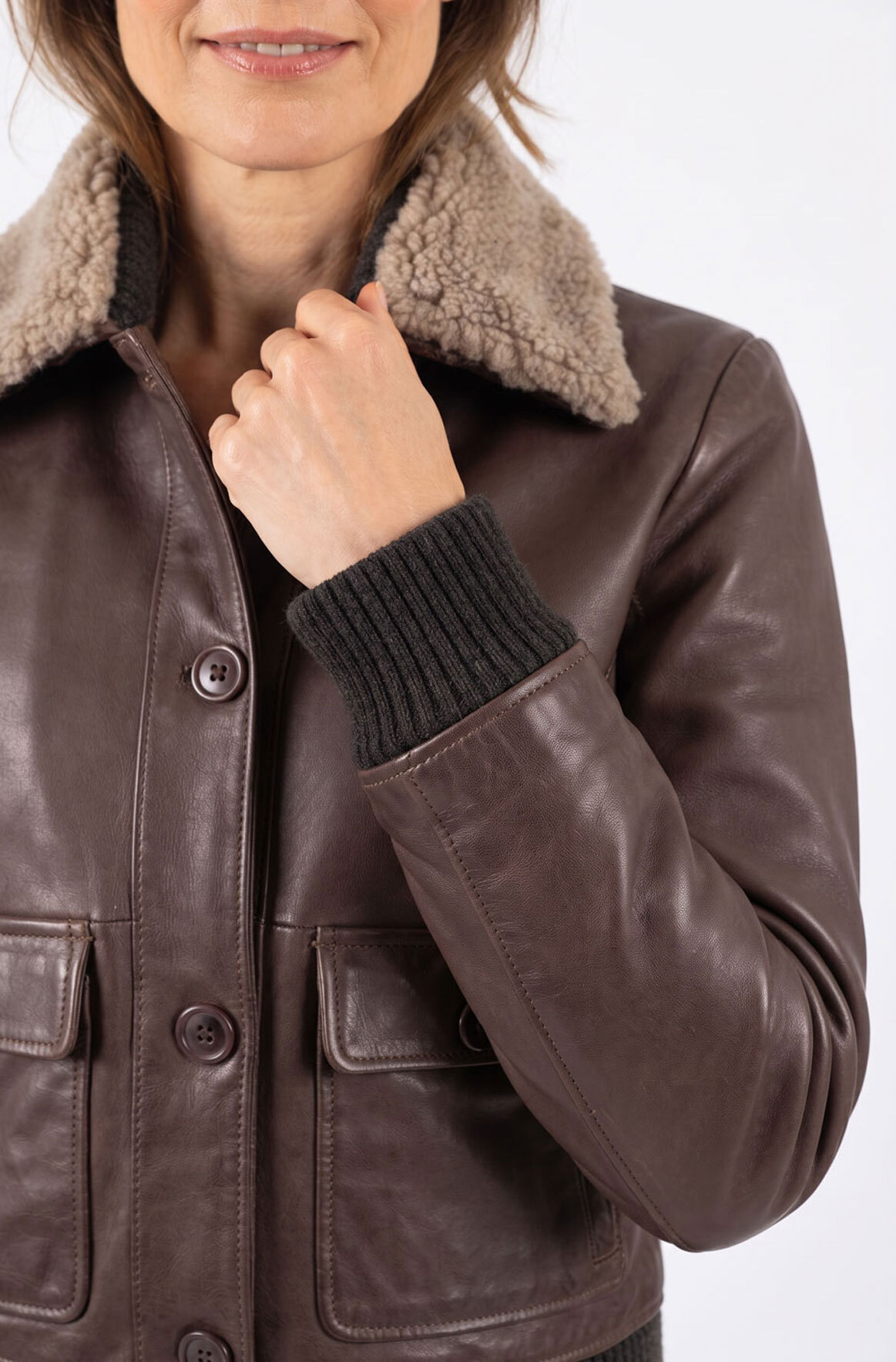 Vêtement en cuir Blousons cuir marron