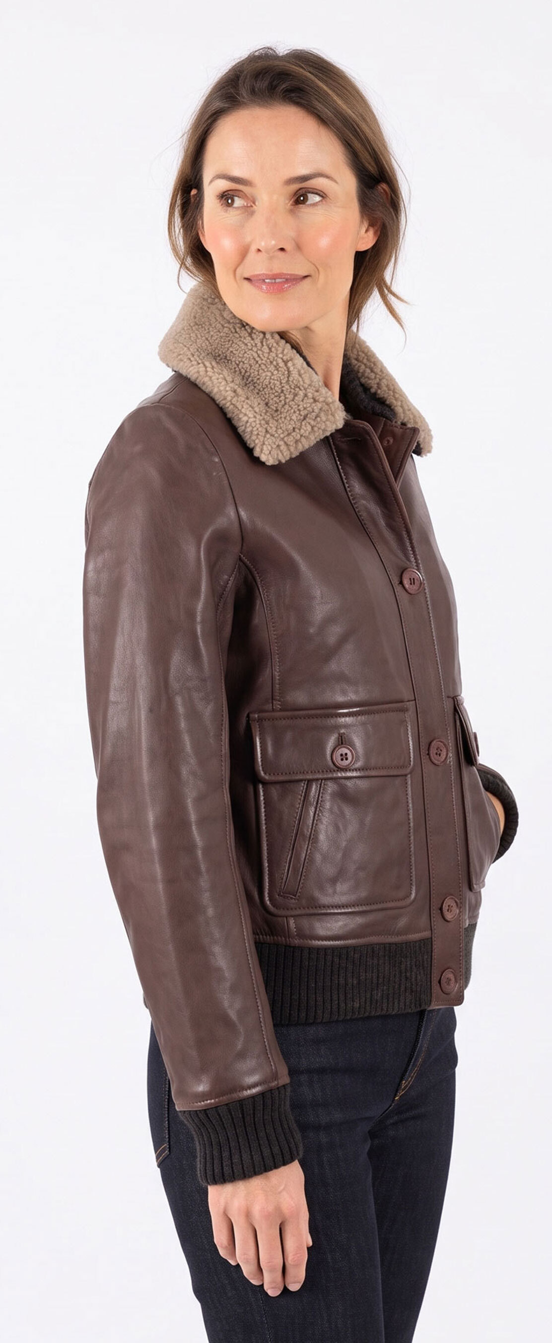 Vêtement en cuir Blousons cuir marron