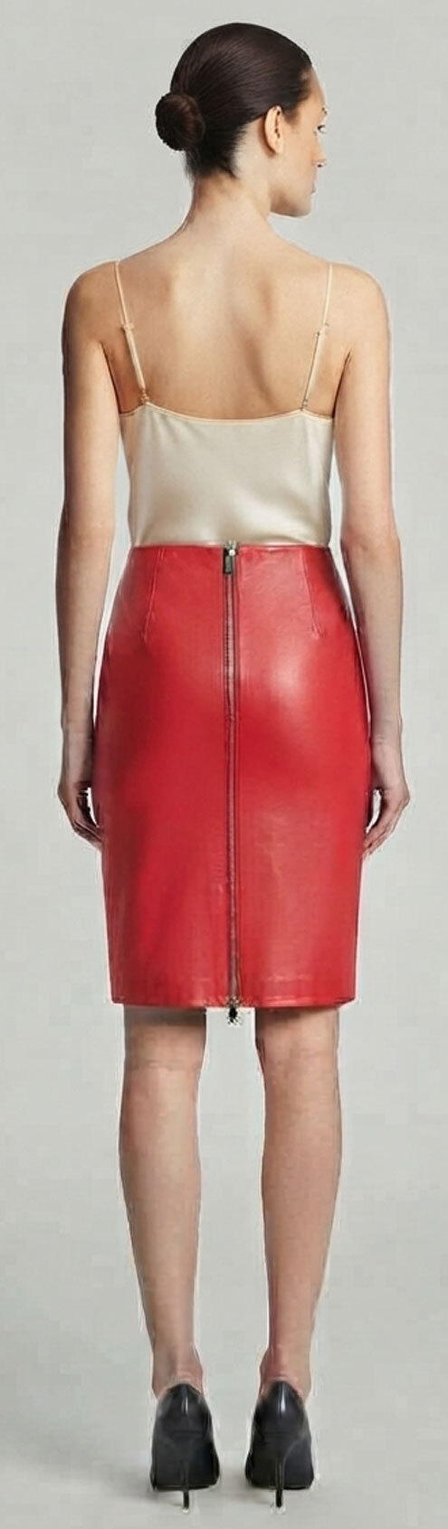 Vêtement en cuir Pantalons, Robes, Jupes rouge