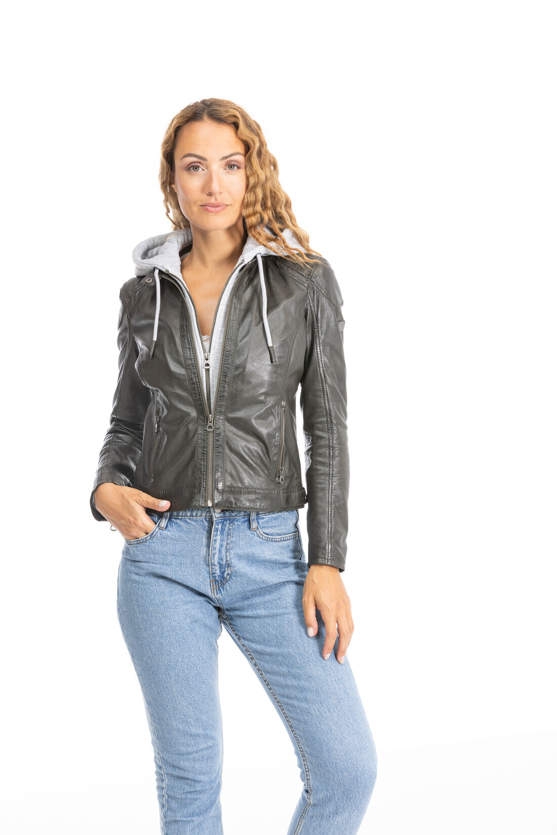 GIPSY jackets 14566 Bomber olive-olive lamb-ref leather \