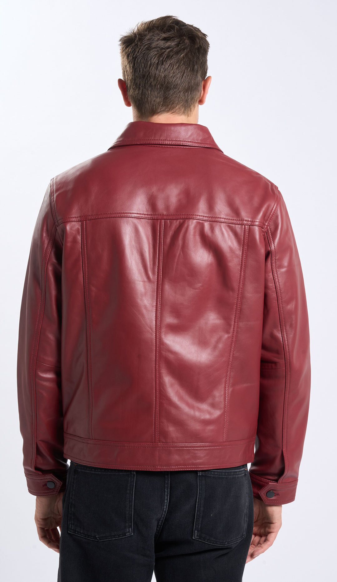 Vêtement en cuir Vestes & Trois Quart cuir bordeaux