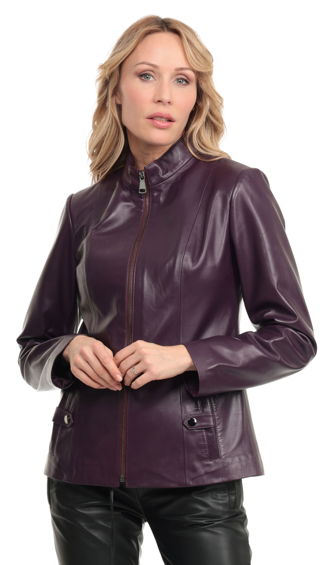 Vêtement en cuir Blousons cuir violet