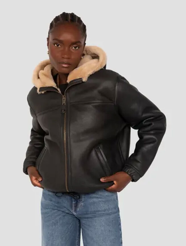 Vêtement en cuir Blousons cuir noir, beige