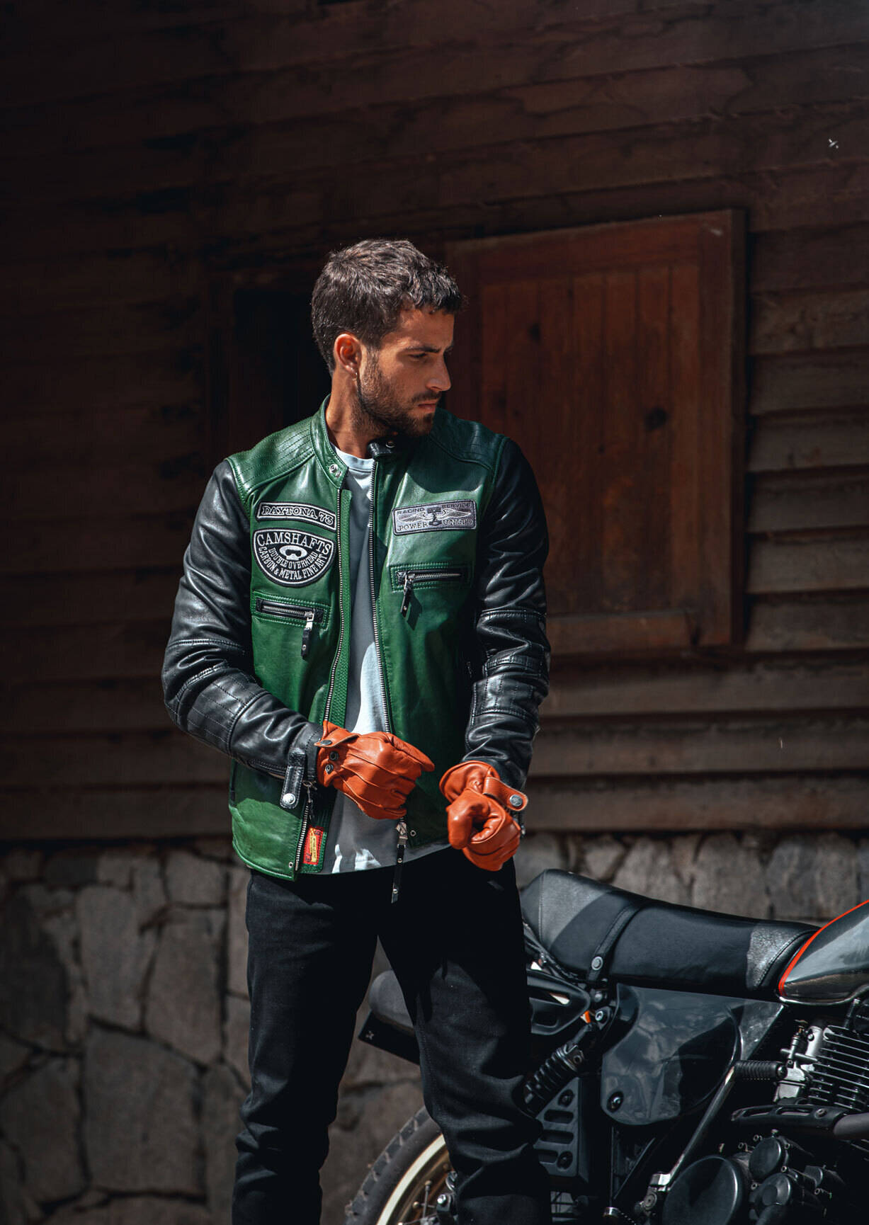 Veste Moto En Cuir Vintage Pour Homme - Col Montant - Fermeture éclair - Style Rétro élégant - Mi-longue