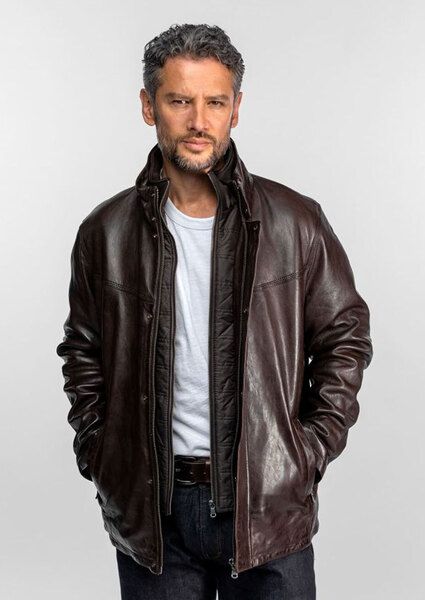 Vêtement en cuir Vestes & Trois Quart cuir marron