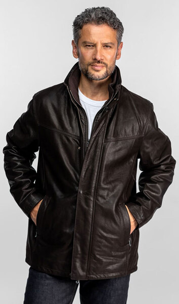 Vêtement en cuir Vestes & Trois Quart cuir marron