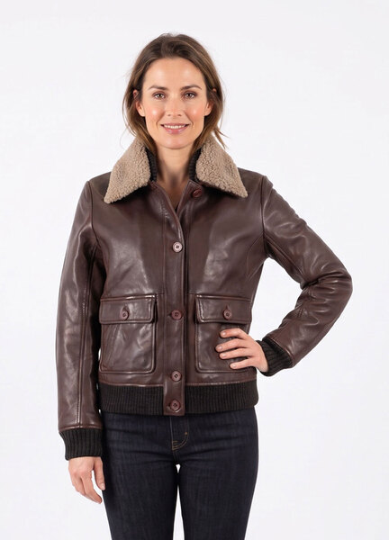 Vêtement en cuir Blousons cuir marron
