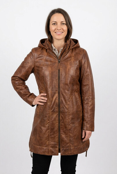 Vêtement en cuir Manteaux cuir marron, cognac