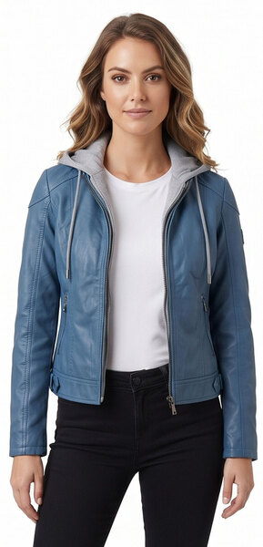 Vêtement en cuir Blousons cuir bleu