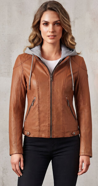 Vêtement en cuir Blousons cuir cognac
