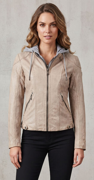 Vêtement en cuir Blousons cuir beige