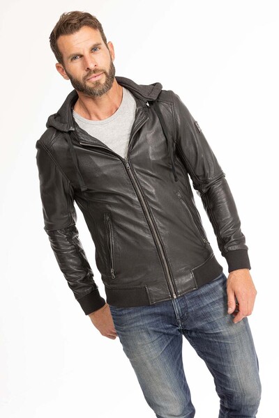 blouson cuir homme capuche noir 62061 (11)