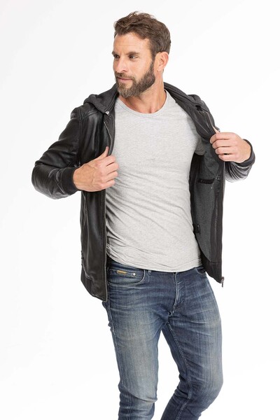 blouson cuir homme capuche noir 62061 (7)