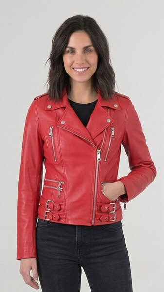 Vêtement en cuir Blousons cuir rouge