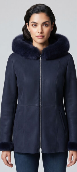 Vêtement en cuir Manteaux cuir bleu