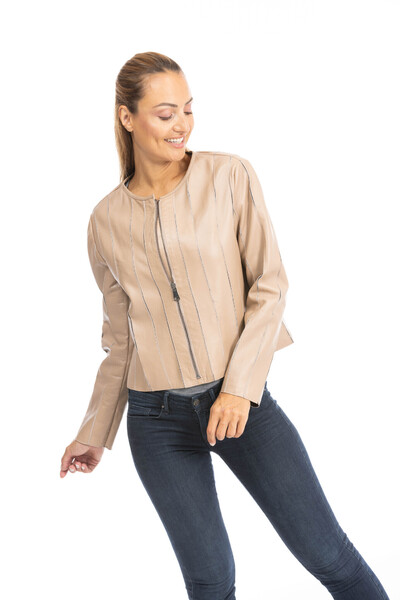 Vêtement en cuir Blousons cuir beige