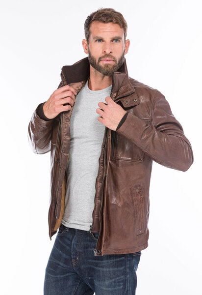 Vêtement en cuir Vestes & Trois Quart cuir marron