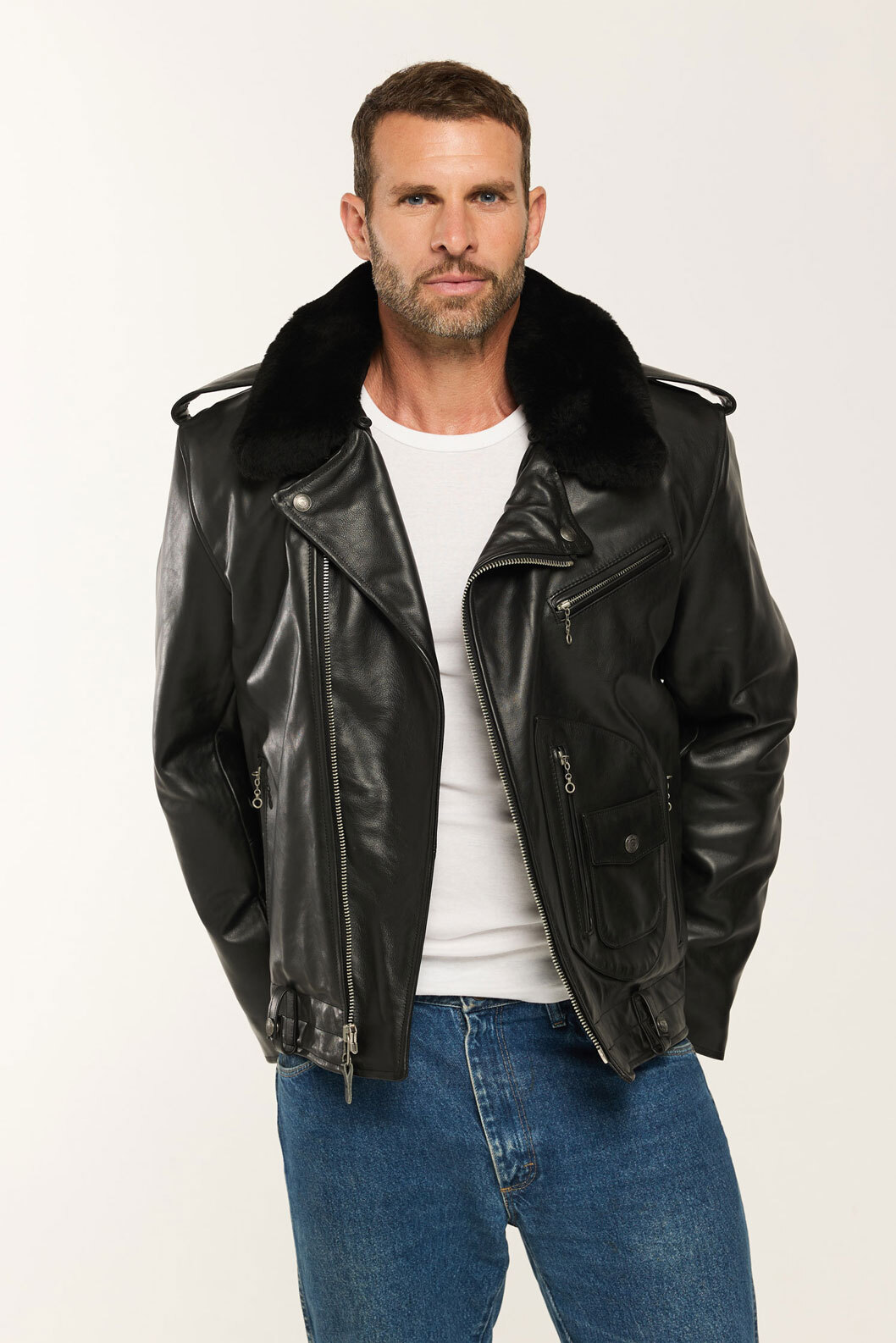 Vêtement en cuir Blousons cuir noir