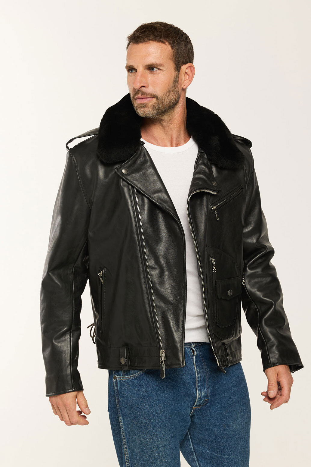 Vêtement en cuir Blousons cuir noir