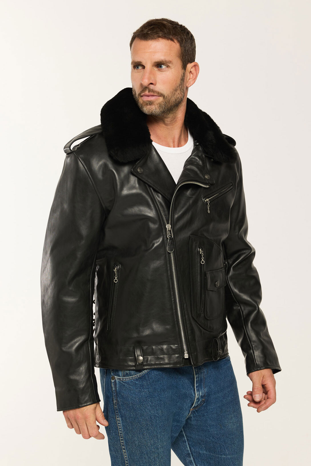 Vêtement en cuir Blousons cuir noir